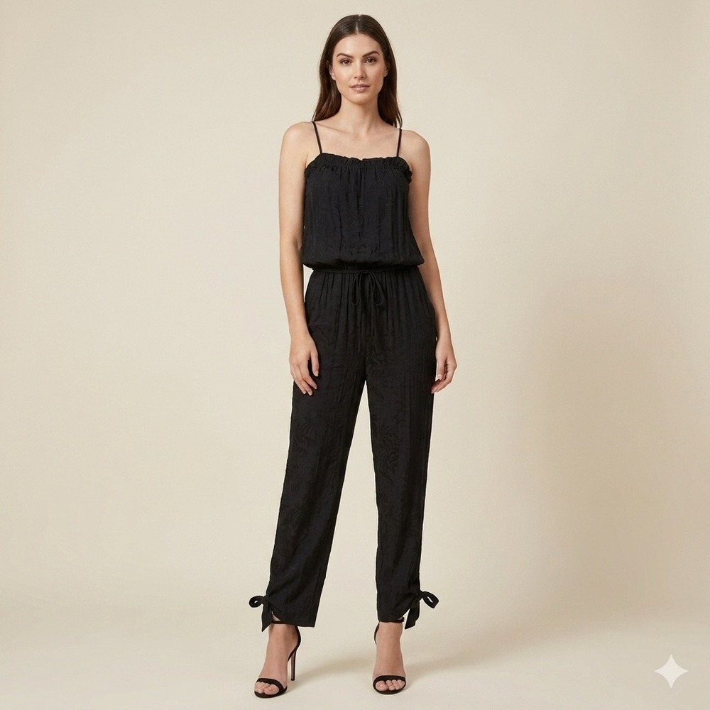 Scotch & Soda Maison Scotch Black Jacquard Jumpsuit Vagabond Voyage Size 2‎ M